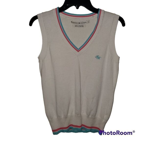 Tommy Hilfiger white pullover vest M - Picture 1 of 8